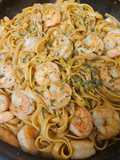 Sharon's Garlic butter noodles with shrimp