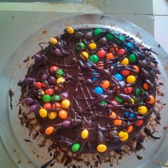 A picture of M&M Chocolate cate.