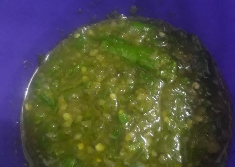 Sambal ijo grombyang simple
