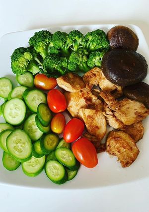 Hình của món Lườn gà áp chảo keto.