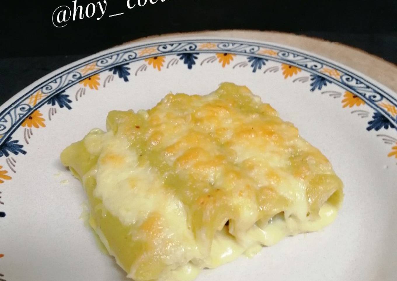 Canelones rellenos de berenjena y setas