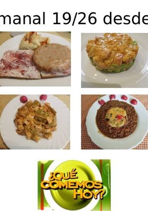 Una foto de Menú semanal 19/26 desde 26/09/26 con 8 recetas