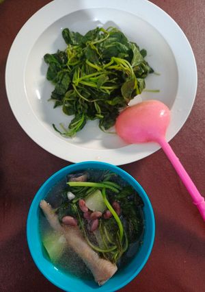 Foto resep Sop bayam ceker, kacang merah dan labu siam