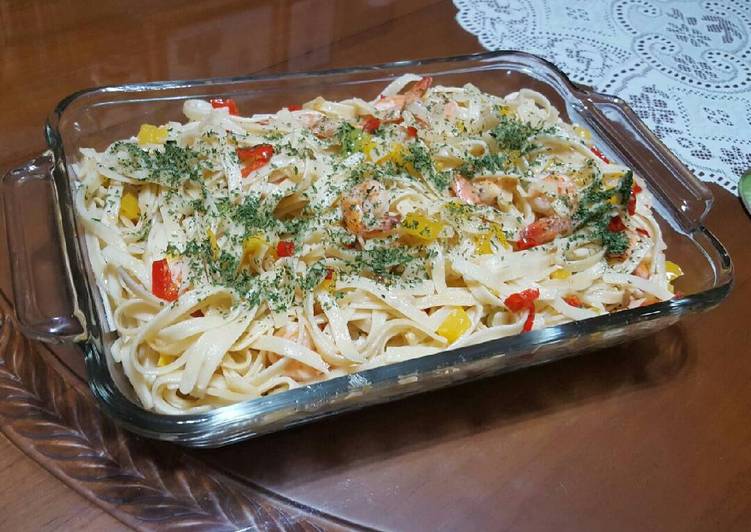 Bagaimana Membuat Fettucine Aglio Olio with Spicy Shrimp Anti Gagal