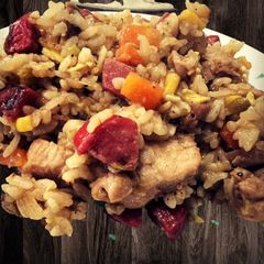 A picture of Chicken & Hotdog Fried Rice Recipe.