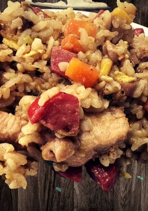 A picture of Chicken & Hotdog Fried Rice Recipe.