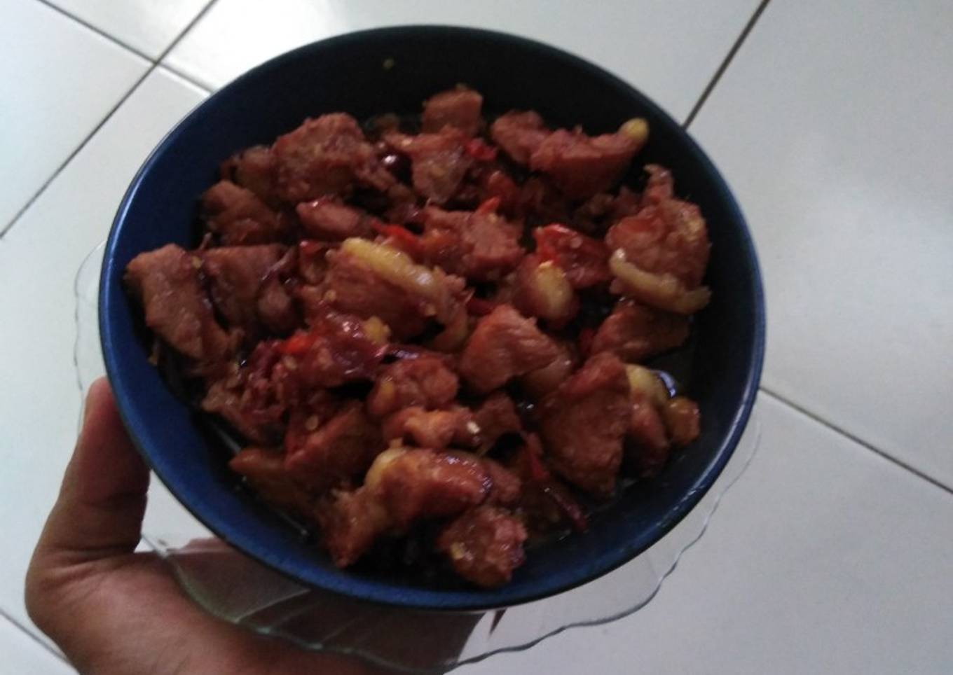 Babi kecap dadu pedas manis