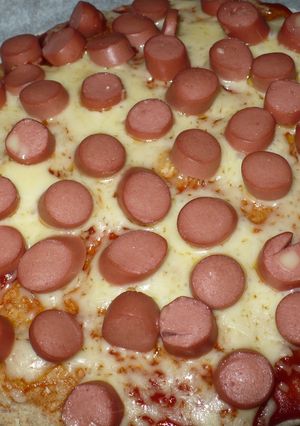 Hot dog pizza recept fotója