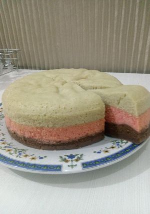 Foto resep Bolu kukus 3 rasa (coklat, strawberry & green tea)