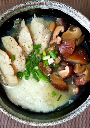 รูปของ โจ๊กไข่ขาวปลากระพงเห็ดหอม คีโต