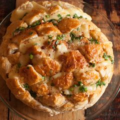 A picture of Freshly Baked Cheesy Garlic Onion Pull-Apart Bread.