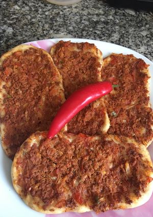 صورة لوصفة صفيحة شامية (لحم بعجين)