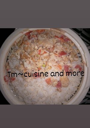 White rice with egg ainihin hoton girkin