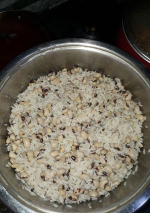 A picture of Rice and beans.