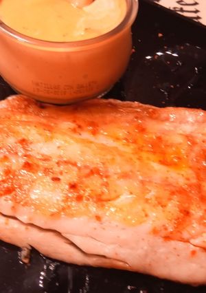 Una foto de Lubina a la Plancha con Mayonesa de Kimchi