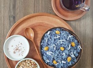 Hình của món Xôi hoa đậu biếc.