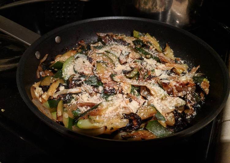 Steps to Prepare Any-night-of-the-week Pan-fried Zucchini Gratin