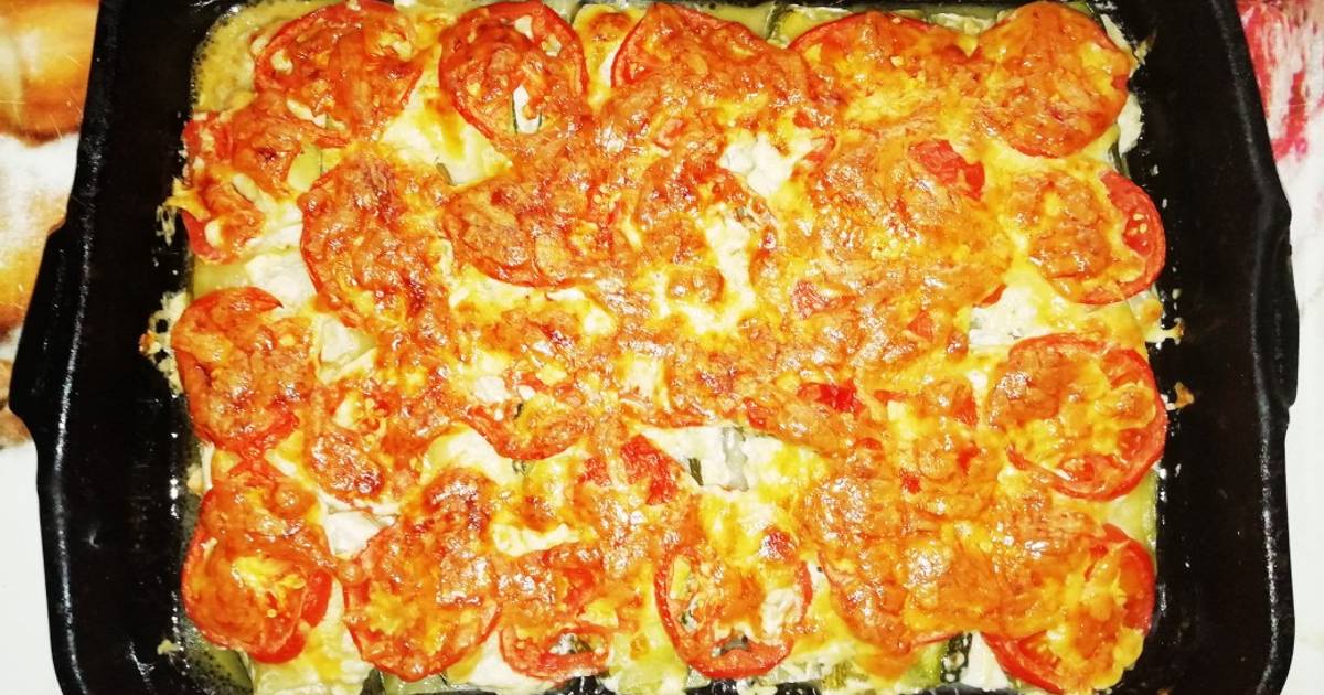 Кабачки с фаршем и помидорами и сыром запеченные в духовке рецепт кружочками с фото пошагово