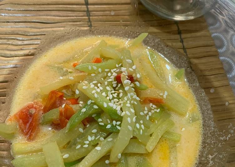 Resep Santan Pedas Labu Putih Bayam - Cara Membuat Sayur Labu Kuning