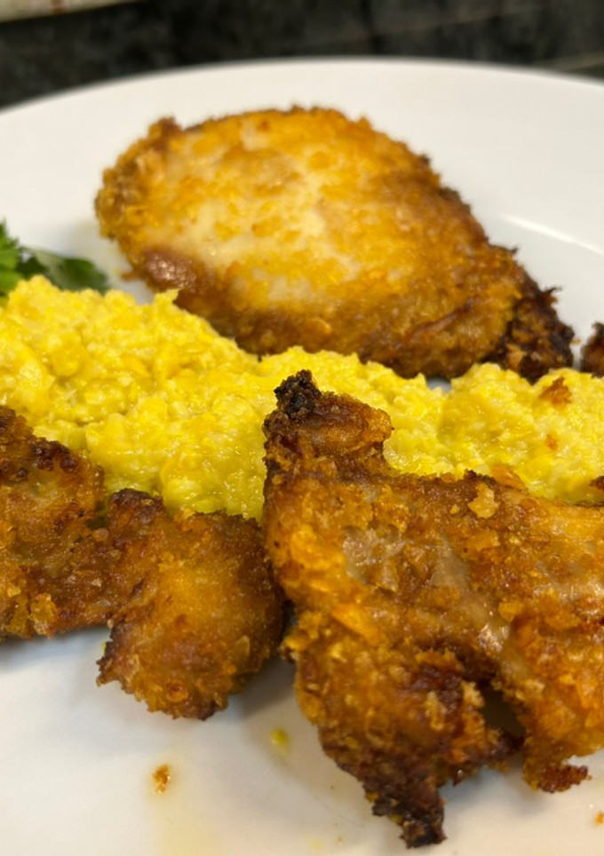 Una foto de Pollo marinado rebozado con punto asiático en Airfryer Cosori