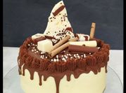 Una foto de ganache de chocolate blanco