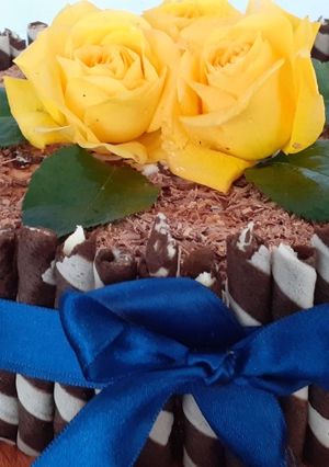 O poză a rețetei Tort de biscuiți cu cremă de vanilie.