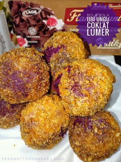Foto resep Bola bola ubi ungu coklat lumer