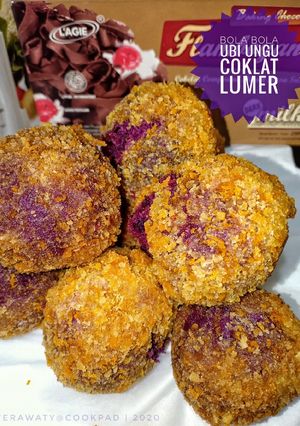 Foto resep Bola bola ubi ungu coklat lumer