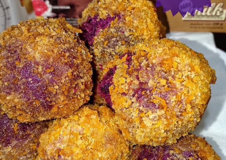 Bola bola ubi ungu coklat lumer