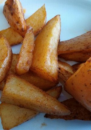 صورة لوصفة بطاطا ودجز بالفرن