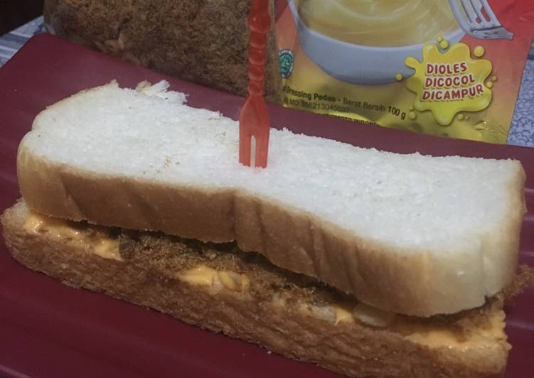 Roti abon pedas simpel 3 bahan ala fe