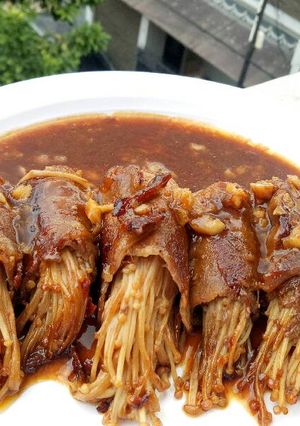 Foto resep Enoki beef roll