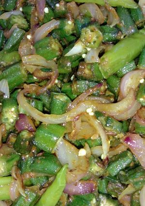 A picture of Lady finger bhaji.
