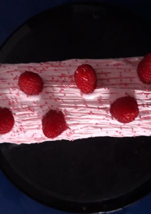 صورة لوصفة بسكويت رولى (la bûche) بمكونات بسيطة والاهم لذيذة 😋🍰