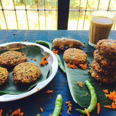 Carrot masala vadas A picture of Carrot masala vadas.