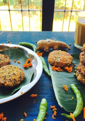 A picture of Carrot masala vadas.