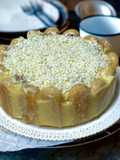 Cake di Savoiardi con Crema al Mascarpone e Cremoso al Cioccolato Bianco