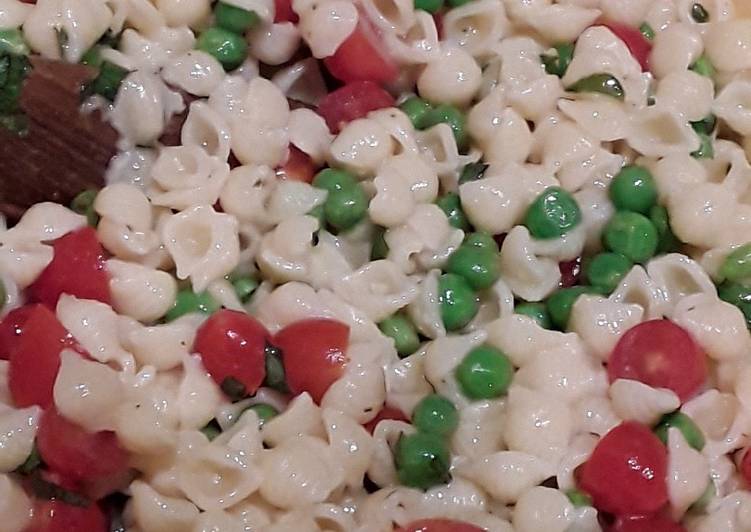Step-by-Step Guide to Prepare Ultimate Pasta salad with peas and tomato