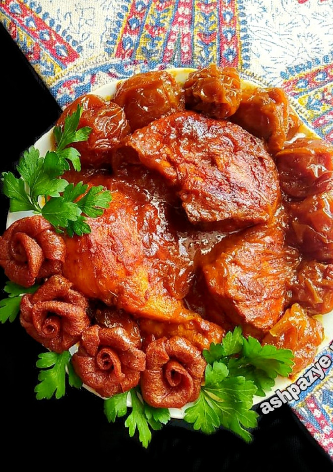 عکسی از دستور مرغ لواشکی 🌸