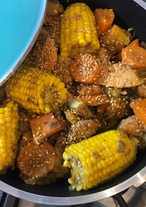 Una foto de Pollo con verduras en sartén Essen, junto a @cocinacaseraya seguila en instagram