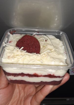 Foto resep Oreo red velvet cheese simple