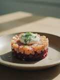 Smoked Salmon & Beetroot Tartare with Dill Creme Fraiche