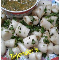 A picture of RICE FARA(with leftover steamed rice)Chhatisgarhi cuisine.