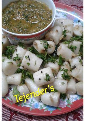 A picture of RICE FARA(with leftover steamed rice)Chhatisgarhi cuisine.