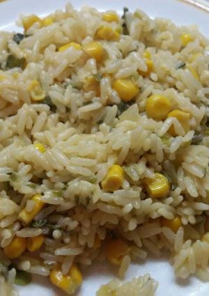 Una foto de Arroz al verdeo y choclo