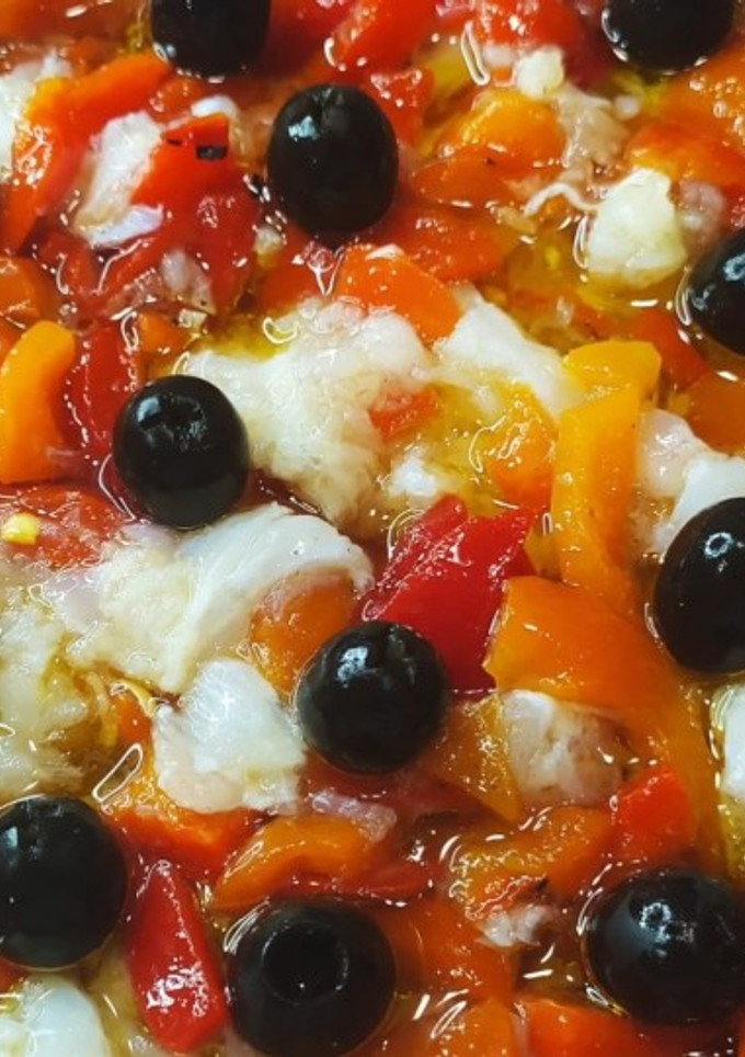 Una foto de Moje de pimientos y bacalao