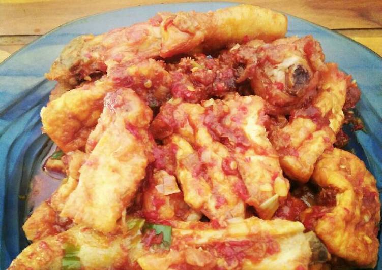 Bahan memasak Tahu ayam bumbu merah suimpel suipp, Enak