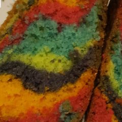 A picture of Rainbow dessert cake.