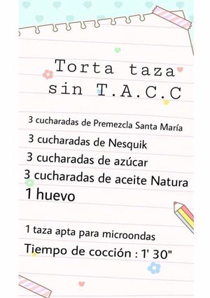 Una foto de Torta taza sin T.A.C.C en microondas 🙌🏻