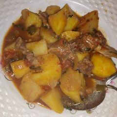 A picture of Beef potato stew.